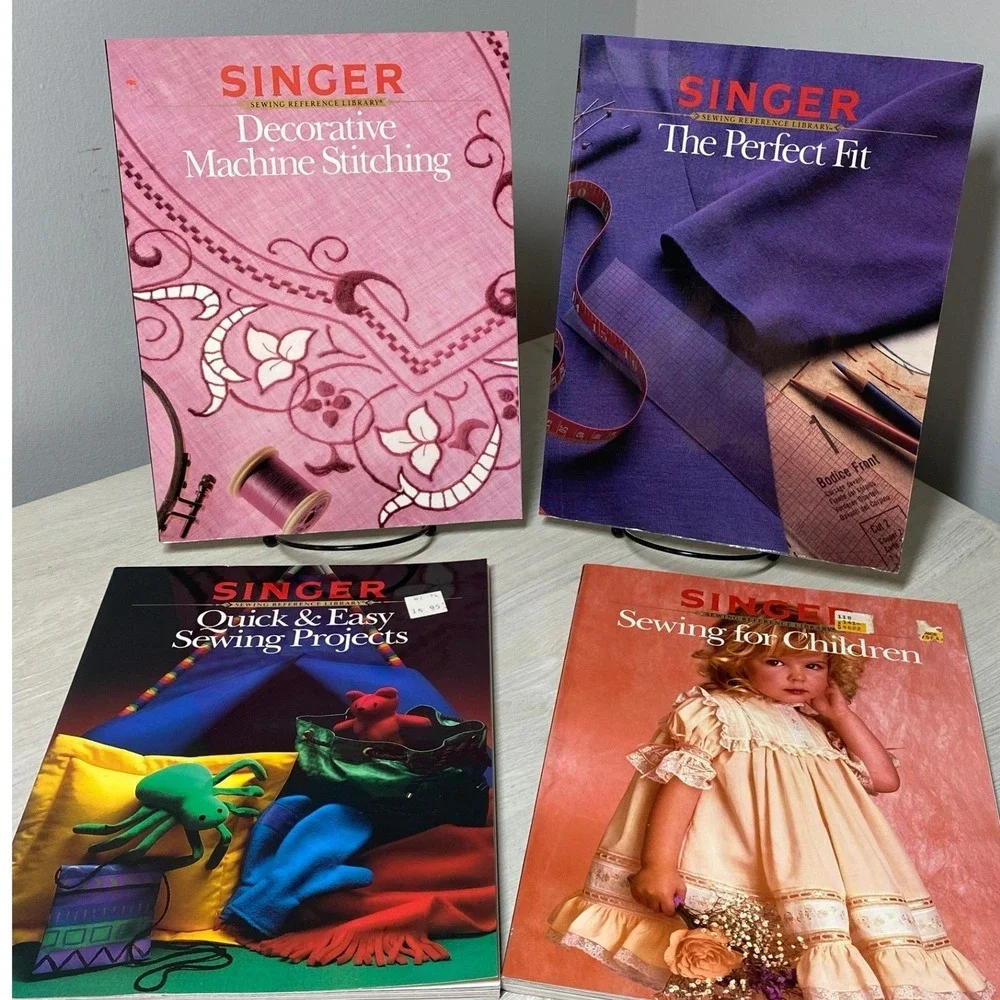 Singer Sewing Reference Library 4 Book Set Decorative Machine Stitching Children